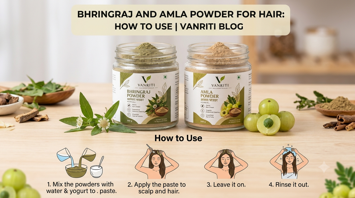 Bhringraj and Amla Powder for Hair — Uses, Benefits and How to Apply
