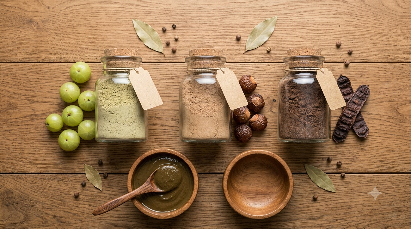 How to Use Amla, Reetha and Shikakai Powder Together for Hair Care