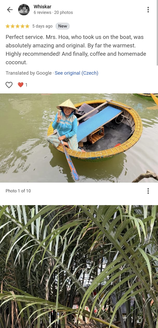 Dung Coconut basket boat Tour Customer Reviews