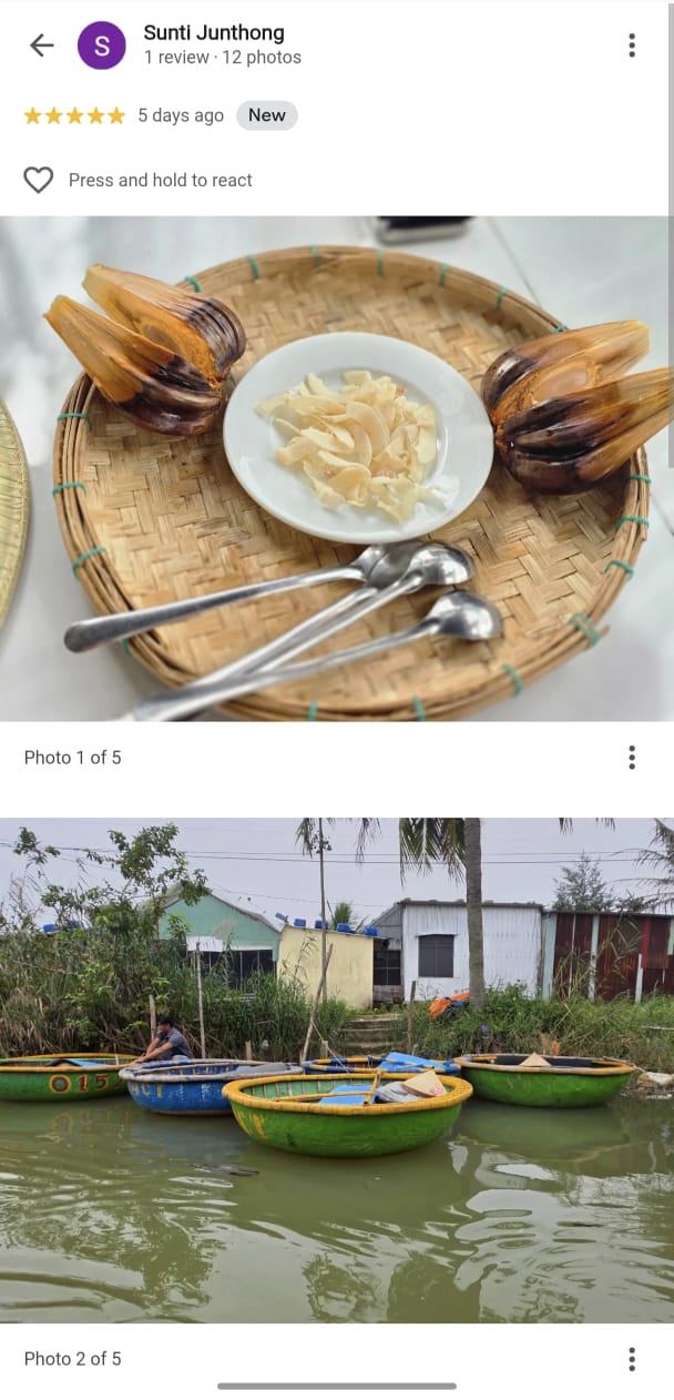 Dung Coconut basket boat Tour Customer Reviews