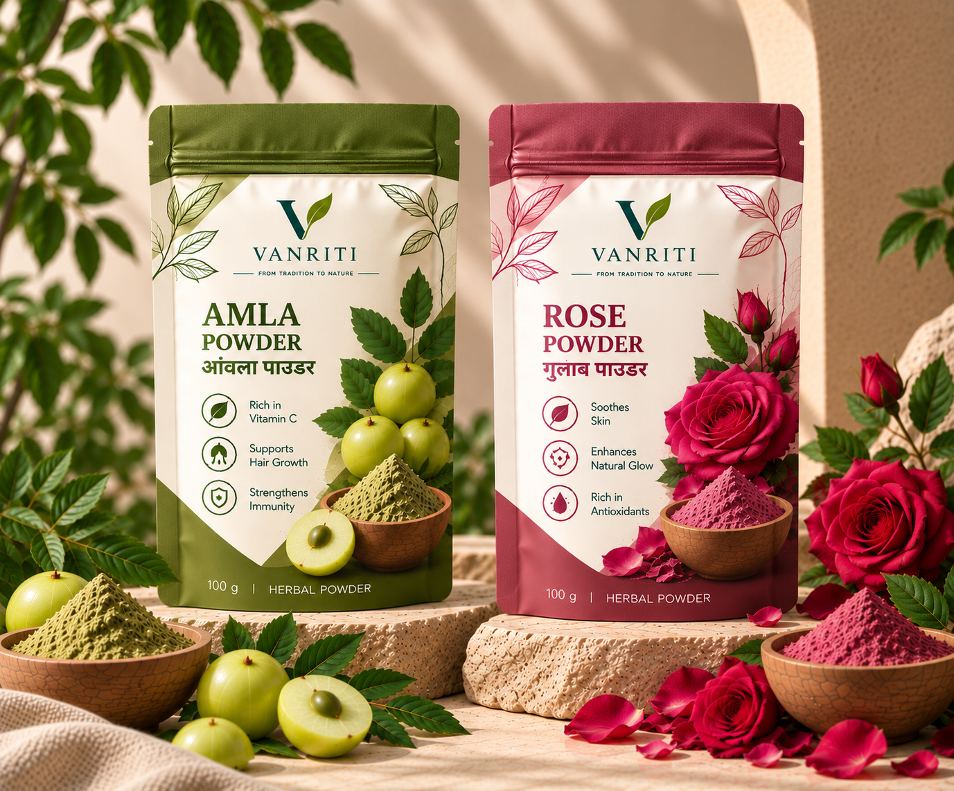 VANRITI Amla Rose Petal Face Pack Powder