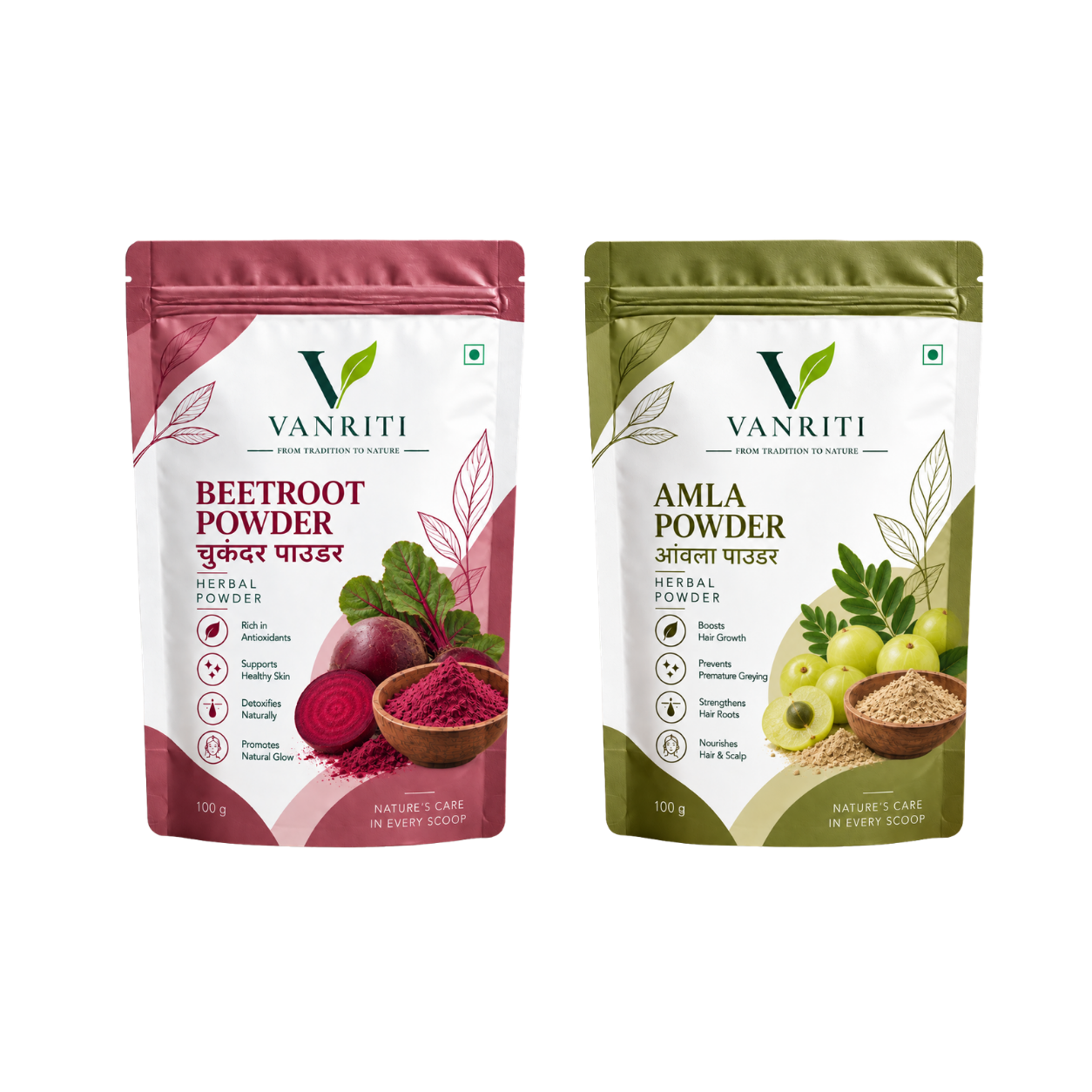 VANRITI Beetroot and Amla Powder for Face Pack & Skin Care, 200g (Combo Pack of 2)