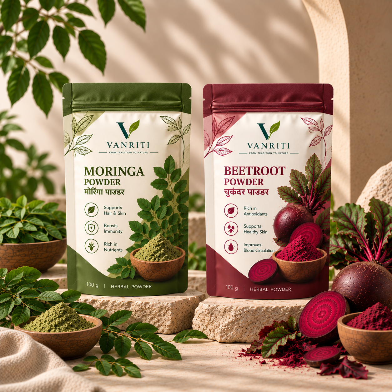 VANRITI Moringa Beetroot Wellness Powder