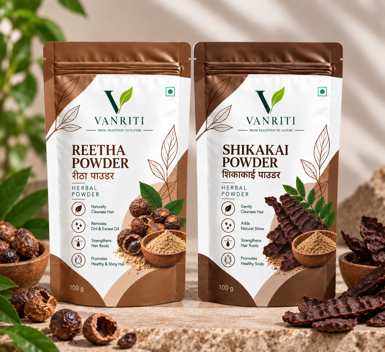 VANRITI Amla Reetha Shikakai Hair Cleanse Powder