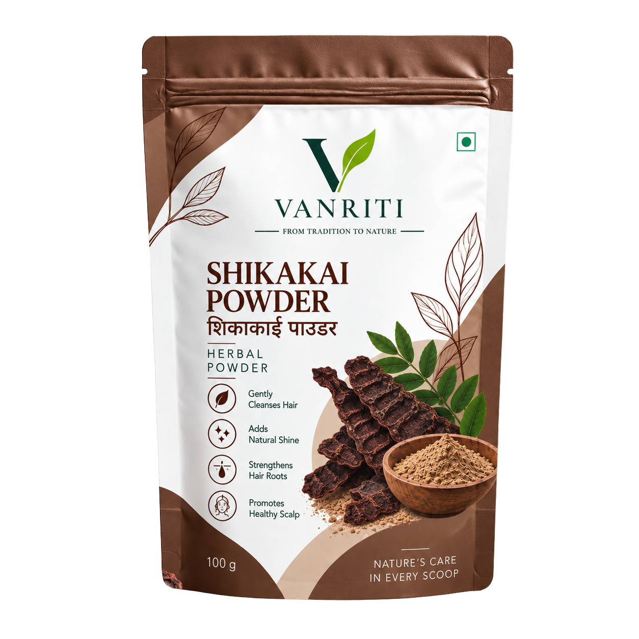 VANRITI Pure Shikakai Powder for Hair Cleansing & Hair Mask, 100 g
