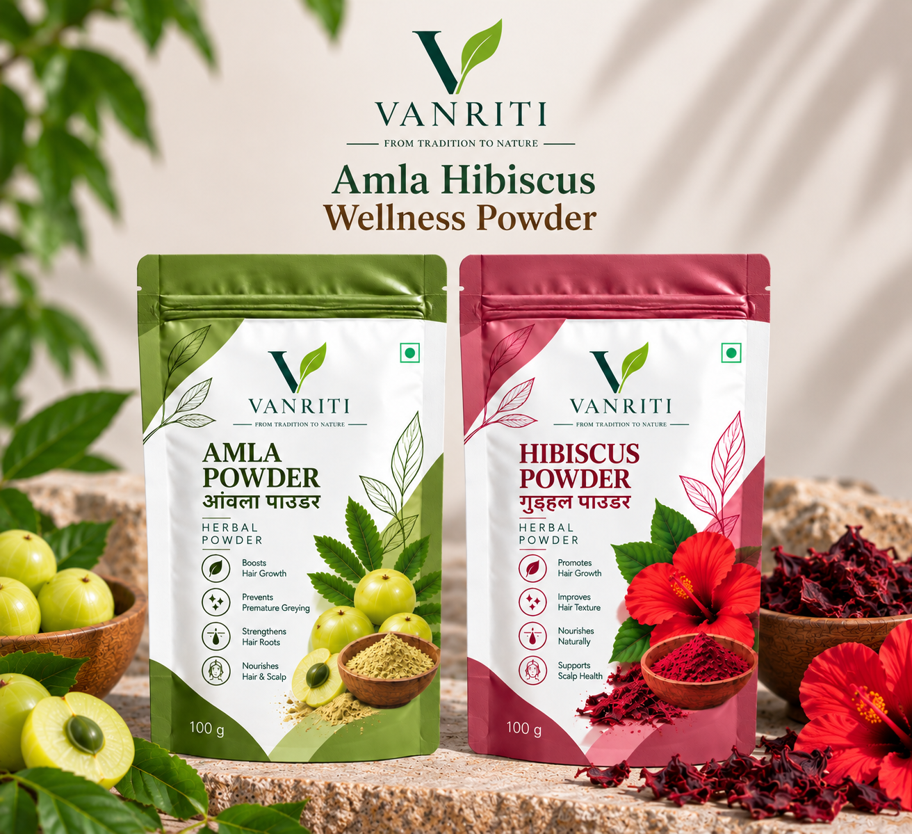 VANRITI Amla Hibiscus Wellness Powder