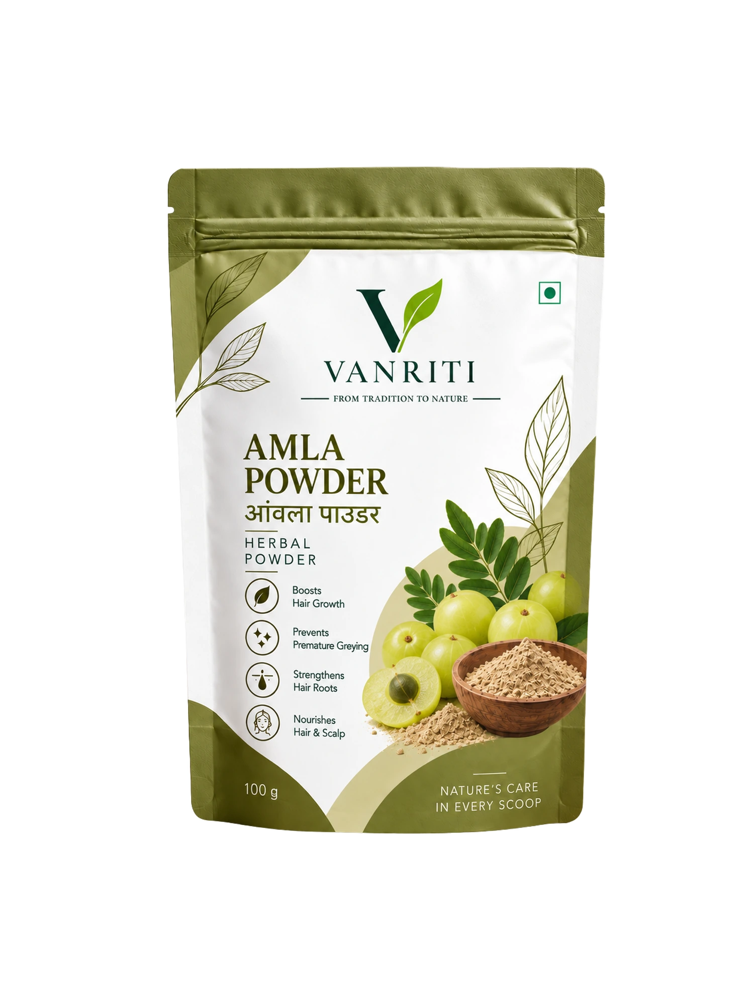 VANRITI Pure Amla Powder for Daily Wellness, 100g | Food-Grade